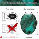 Angol Shiold Marble Slow Close Toilet Seat (Elongated, Dark Green)