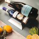 | The Tiny countertop Wine Rack That Also fits in The Refrigerator (Natural Silver)