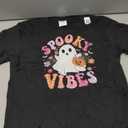 Spooky Vibes Ghost Retro Groovy Halloween Women Girls Kids T-Shirt, M size