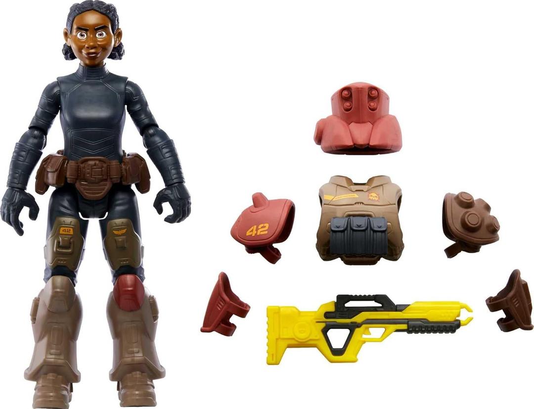 Mattel Disney and Pixar Lightyear Action Figure & Accessories Set, Space Ranger Gear Jr ZAP Patrol Izzy Hawthorne, 12-inch Scale & 14 Posable Joints