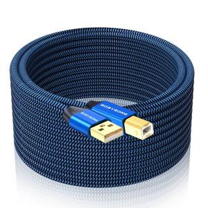 30ft USB 2.0 Printer Cable - High Speed Type A to Type B, Compatible with HP, Canon, Dell, Epson, Xerox and More, 2 Pack (Blue)