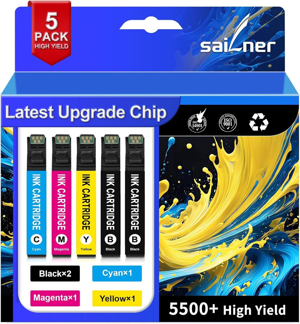 Remanufactured Replacement for Epson 812XL Ink Cartridges Combo Pack T812 812 Ink Cartridges High Yield for Epson Workforce Pro WF-7840 WF-7820 WF-7310 EC-C7000 Printers 812XL Lastest Chip5 Pack