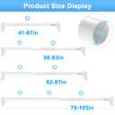 41 to 103 Inch Tension Curtain Rod No Drill White Shower Curtain Rod Extra Long Heavy Duty Tension Rod for Windows, Patio, Bathroom - Renter Friendly Adjustable Curtain Rods