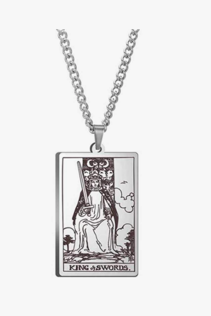Jude Jewelers Retro Vintage Stainless Steel Tarot Card Rider Waite Pendant Necklace