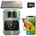 Assark Solar Trail Camera 48MP 30FPS, WiFi Bluetooth Game Camera with Motion Activated 0.2s Trigger, Night Vision Motion Activated IP66 Waterproof for Wildlife Scouting with 32GB Micro SD Card