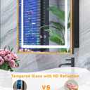 20"x30" LED Bathroom Medicine Cabinet with Mirror and Lights, Bronze Hand-Painted Baroque Bathroom Storage with Mirror, Recessed / Wall Mounted, Dimmable 3 Color Lighting Anti-fog ( with 1 Organizer)