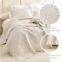 Lady Ann Wheat Oversized King Quilt 120x120, 3 Pcs Stone-Washed Crinkled Oversized Bedspread Set Ruffled Coverlet, Extra Large Quilted Blanket Farmhouse Rustic Shabby Bedding Sets Chic for All Season