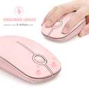 VssoPlor Wireless Mouse, 2.4G Slim Portable Computer Laptop Mouse with Nano Receiver Quiet Silent Optical Mice for Notebook, PC, Laptop, Computer-Pure Pink