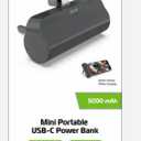 ZGear 5000mAh Mini Portable USB-C Power Bank, Black