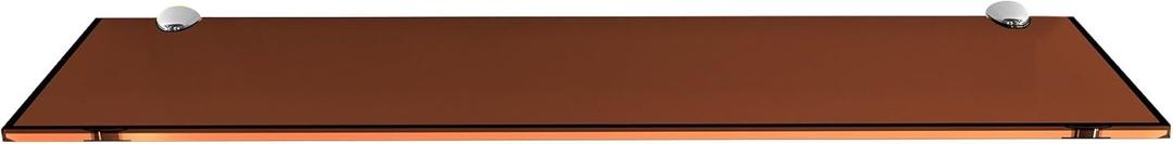 Fab Glass and Mirror 6"" L x 21"" W, Bronze Rectangle Floating Shelf Kit Glass Shelves, 6"" x 21""" (799456351667-BRZ)