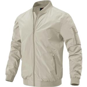 Gopune Men's Windproof Bomber Jacket Lightweight Windbreaker Outdoor Golf Fashion Coat (X-Large)