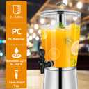 FULIYE Beverage Dispenser with Stand, Drink Dispensers for Parties, Beverage Dispenser with Ice Container, 2.2 Gallon/8L, Clear Acrylic Stainless Steel Lemonade Dispenser for Buffet, Caf, Bar