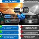 Car Stereo Bluetooth Single Din Radio, Car Audio with Push to Talk Assistant, Hands-Free Calling, FM/AUX/SD, Dual USB, 7 LED Colors, LCD & iOS/Android App Control for Cars, Boats & RVs (Black)