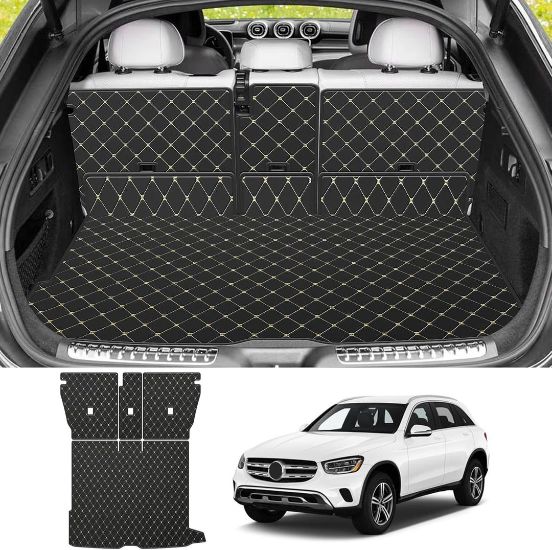 2023-2025 2026 GLC Coupe Cargo Liner Fit for Mercedes-Benz GLC 300 /GLC43 AMG (Not Fit Coupe 300E/ 350E) - PU Leather Cargo Mat with Backrest Mat & Side Panels All Weather GLC Accessorie