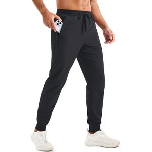 TACVASEN Men's Lightweight Athletic Joggers with Zipper Pockets Quick Dry Track Pants for Men Gym Sweatpants Workout Golf (XXXL)