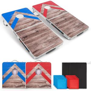 ropoda Cornhole Board Set with Score Sheet, 42/32 FT Regulation Size Corn Hole Games for Adults with Lightweight Aluminum Alloy Edging, Yard/Outdoor/Backyard Games