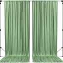 AK TRADING CO. 10 feet x 10 feet Sage IFR Polyester Backdrop Drapes Curtains Panels with Rod Pockets - Wedding Ceremony Party Home Window Decorations (60"W x 120"L (Pack of 2))