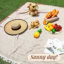 VitalCozy Waterproof Picnic Blankets 7171 inch Outdoor Blanket Foldable 2 in 1 Double Layer Sandproof Beach Mat with Carry Strap for Camping Lawn Park Beach Grass(Khaki)