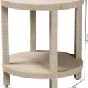 bali & pari Rocco Bohemian Woven Grasscloth End Table, 2-Tier
