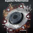 GAIASURGE Rear Brake Rotors Compatible with 2007-2017 Jeep Compass