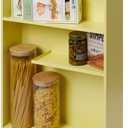 YAMAZAKI Home Bathroom Cart, Rolling Slim Utility Storage with Handle, Yellow, One Size