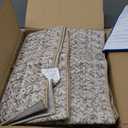 Washable Area Rug, 5x7 Print, Machine Washable, Solid Printed Textured Carpet, Stain Resistant, Non-Slip Accent Rug, Farmhouse Floor Cover for Dining Bedroom Decor, Beige/Grey