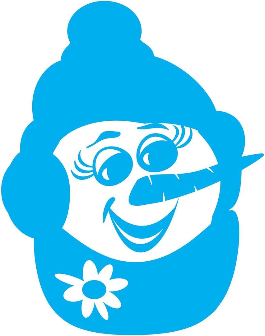 Children Adorable Cartoon Wall Decal Decoration Cute Cartoon Snowman Face Carrot Nose Drawing Holiday Gift Lasts Years and Easily Removable - Size: 24 In(W) x 30 In(H)