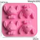 3 x Cute 4-hole Cartoon Star Baby Silicon Mold Tool for DIY Cake, Fondant, Baking, Biscuit, Soap, 3D Chocolates, Hard Candies, Desserts Decor.