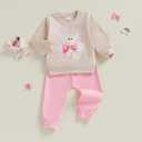 Afunbaby Spring Baby Girl Clothes Toddler Girl Outfit Crewneck Sweatshirt Long Sleeve Shirt Pants Winter Clothing Set
