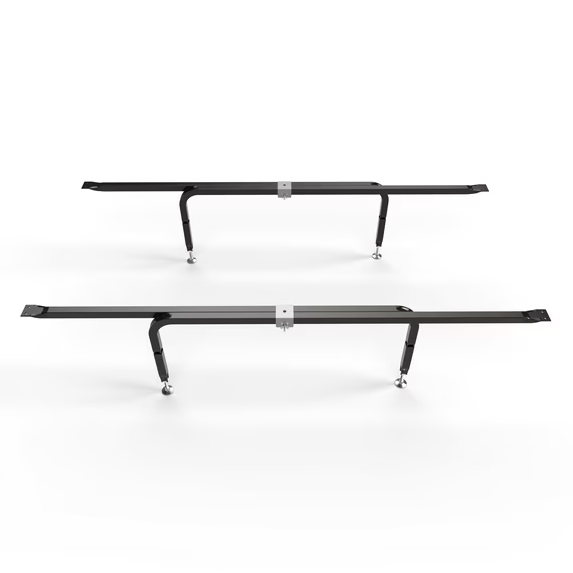 Universal Bed Slats Center Support System | Fully Adjustable Length & Height Tubular Steel with 4 Legs | Fits California King, King, Queen & Full Bed Frames