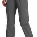Hugut Women's Hiking Pants Quick Dry Lightweight Cargo Pants UPF 50 Water Resistant Zipper Pockets Golf Travel Work Camping, Grey, XL