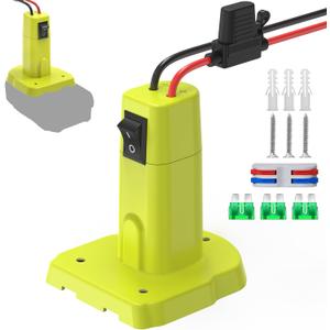 1 Pack Power Wheel Adapter Compatible with Ryobi 18V Battery, Upgraded Battery Converter Kit with Switch, Fuse & Wire Terminals, 12 AWG Wire, Power Connector for DIY RC Car Toys Robotics