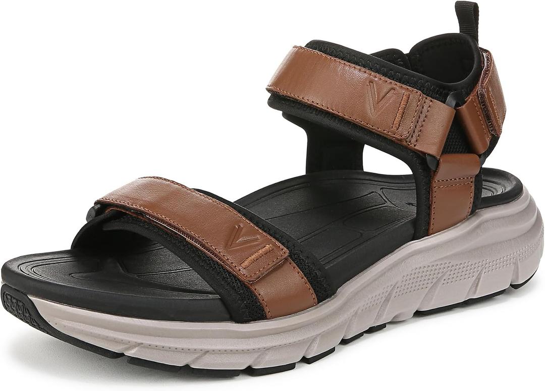 Vionic Mens Walk Max Wanderer Sandal Hazelnut Leather & Mesh 10.5 M