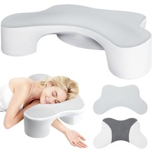 Wattne Side Sleeper Pillows with Arm Holes- Memory Foam Shoulder Pillow for Side Sleepers Neck Support & Rotator Cuff Pain Relief, 2PCS Pillowcase, Ergonomic Knee, Leg, Arm Pillow for Adults (Grey)