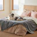 Bedsure Waterproof Blanket for Bed - Sherpa Fleece Waterproof Dog Blankets for Large Dogs, Pet Blankets for Bed/Couch, Soft Plush Reversible Furniture Protector, Twin Size, 80"x60", Grey