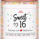 Homsolver Sweet 16th Birthday Gifts for Girls, Vanilla Cream Scent Best Ideas Birthday Presents for Daughter, Friends, Sister, Handmade Aromatherapy Candle Birthday's Decorations for Girls