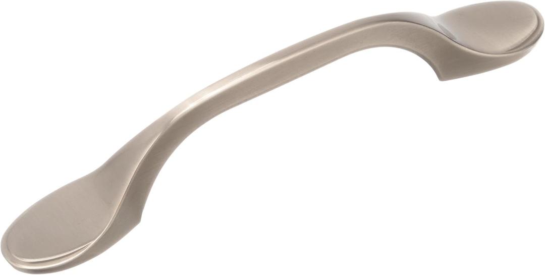 Amerock | Cabinet Pull | Satin Nickel | 3 inch (76 mm) Center-to-Center | Ravino | 1 Pack | Drawer Pull | Drawer Handle | Cabinet Hardware
