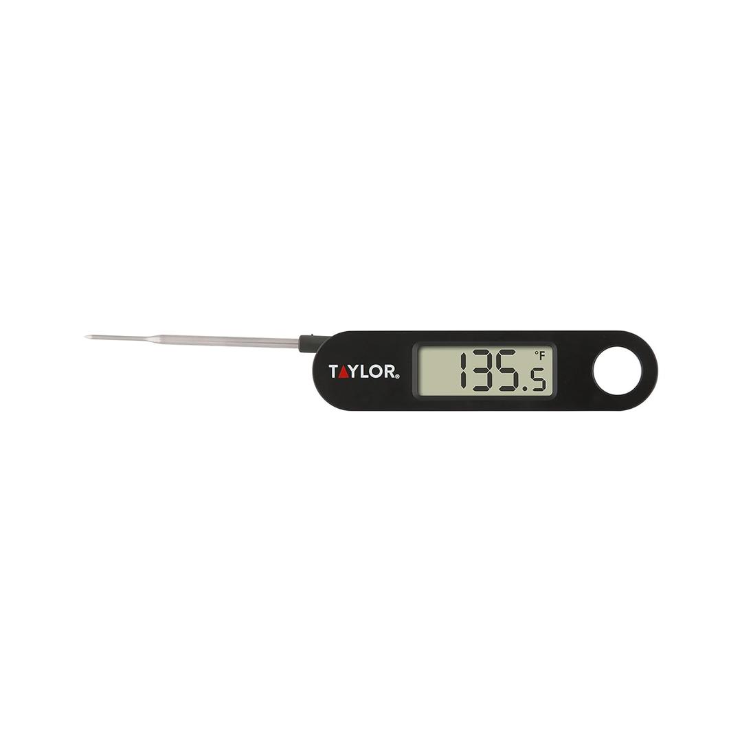 Taylor 1476 Instant Read Digital Meat Food Grill BBQ Cooking Kitchen Thermometer, Tailgating and Grilling Compact Folding Probe, Black (One Size)