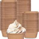 Whaline 100Pcs Parchment Square Cupcake Liners Kraft Paper Square Baking Cups Natural Color Cupcake Wrappers for Wedding Birthday Baby Shower Party Supplies