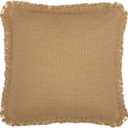 VHC Brands Burlap Solid Color Cotton Farmhouse Bedding Square 18x18 Filled Pillow, Natural Tan