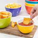 bzyoo Set of 6 Large Bowls, 5.5-Inch 30.4 OZ ColorPop Melamine Bowls, Unbreakable Pasta, Soup, Cereal, Salad Bowls, for Quick and Easy Meals, Side Dishes and Parties - Bright