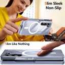 Magnetic for Samsung Galaxy Z Fold 5 Case,Built-in Magnetic Ring&Wireless Charging Compatible,Shock-Absorbing case Cover for Z Fold 5 [Clear] MUS-CXDZ-07-10