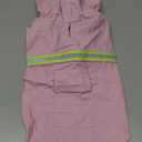 Dog Rain Coat, Waterproof Adjustable Dog Rain Jackets, Reflective Strap Pet Rain Coat with Leash Hole, Hooded Snowproof Windproof Clothes for Dog Medium (Pink)
