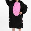 ROC PARTY Playful Animal Costume Hoodie Dress for Girls 4-10, Fun Animals Dress-Up Outfit with Hood for Halloween & Parties (Black Cat, 4-6 Years)