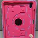 OKP Case for iPad A16 11th Generation 11 inch 2025/ 10th Generation 10.9 inch 2022, Shockproof Rugged Heavy Duty 11/10 th Gen i Pad Protective Cover with Pencil Holder/Kickstand, Purple+Hot Pink