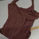 EasyGala Womens Double Lined Halter Tank Tops Backless V Neck Sleeveless Shirts Sexy Going Out Tops Summer Trendy 2026 (Brown, S)