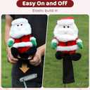 Christmas Golf Club Covers, Fun Plush Headcovers with Soft Protection for Fairway Wood Clubs, Festive Golf Gift for Men and Women (Santa)