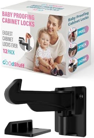 Invisible Cabinet Locks for Baby Proofing – No Tools Needed – Secure Drawers & Cabinets Instantly – 12 Pack