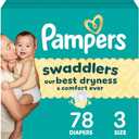 Pampers Swaddlers Diapers, Size 3 (13-26 lbs), 78 Count, Absorbent, Keeps Baby Dry and Comfortable, Skin Safe Disposable Baby Diaper 