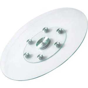 VEVOR 30 in Glass Lazy Susan Turntable, Tempered Glass Dining Table Centerpiece with 6 Rotating Wheels, 360 Smooth and Silent Spin Tabletop Rotating Tray, for Family Gatherings, Banquets & Weddings